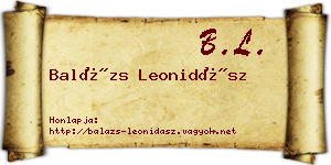 Balázs Leonidász névjegykártya